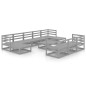 vidaXL Juego de muebles de jardín 11 piezas madera maciza de pino vidaXL Juego de muebles de jardín 11 piezas madera maciza de pino