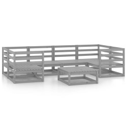 vidaXL Juego de muebles de jardín 7 piezas madera maciza de pino