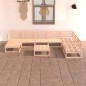 vidaXL Juego de muebles de jardín 8 piezas madera maciza de pino