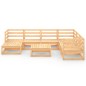 vidaXL Juego de muebles de jardín 8 piezas madera maciza de pino