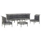 vidaXL Set de muebles de jardín 7 pzas y cojines ratán sintético gris vidaXL Set de muebles de jardín 7 pzas y cojines ratán sintético gris
