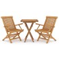 vidaXL Juego de comedor para jardín 3 piezas madera maciza de teca vidaXL Juego de comedor para jardín 3 piezas madera maciza de teca