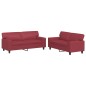 vidaXL Juego de sofás 2 piezas cuero sintético rojo tinto vidaXL Juego de sofás 2 piezas cuero sintético rojo tinto