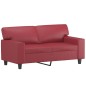 vidaXL Juego de sofás 2 piezas cuero sintético rojo tinto vidaXL Juego de sofás 2 piezas cuero sintético rojo tinto