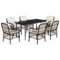 vidaXL Set comedor de jardín 7 pzas con cojines ratán sintético marrón vidaXL Set comedor de jardín 7 pzas con cojines ratán sintético marrón