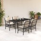 vidaXL Set de muebles jardín 5 pzas con cojines ratán sintético negro vidaXL Set de muebles jardín 5 pzas con cojines ratán sintético negro