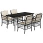 vidaXL Set de muebles jardín 5 pzas con cojines ratán sintético negro vidaXL Set de muebles jardín 5 pzas con cojines ratán sintético negro