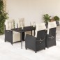 vidaXL Set de muebles jardín 5 pzas con cojines ratán sintético negro vidaXL Set de muebles jardín 5 pzas con cojines ratán sintético negro