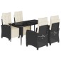 vidaXL Set de muebles jardín 5 pzas con cojines ratán sintético negro vidaXL Set de muebles jardín 5 pzas con cojines ratán sintético negro