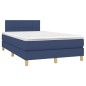 vidaXL Cama box spring con colchón y luces LED tela azul 120x190 cm vidaXL Cama box spring con colchón y luces LED tela azul 120x190 cm