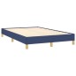 vidaXL Cama box spring con colchón y luces LED tela azul 120x190 cm vidaXL Cama box spring con colchón y luces LED tela azul 120x190 cm