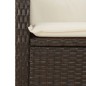 vidaXL Set comedor de jardín 5 piezas y cojines ratán sintético marrón vidaXL Set comedor de jardín 5 piezas y cojines ratán sintético marrón