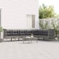 vidaXL Set de muebles de jardín 8 pzas y cojines ratán sintético gris vidaXL Set de muebles de jardín 8 pzas y cojines ratán sintético gris