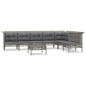 vidaXL Set de muebles de jardín 8 pzas y cojines ratán sintético gris vidaXL Set de muebles de jardín 8 pzas y cojines ratán sintético gris