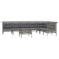 vidaXL Set de muebles de jardín 8 pzas y cojines ratán sintético gris vidaXL Set de muebles de jardín 8 pzas y cojines ratán sintético gris