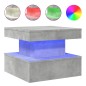 vidaXL Mesa de centro con luces LED gris hormigón 50x50x40 cm vidaXL Mesa de centro con luces LED gris hormigón 50x50x40 cm