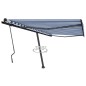 vidaXL Toldo de pie retráctil manual azul y blanco 450x300 cm vidaXL Toldo de pie retráctil manual azul y blanco 450x300 cm