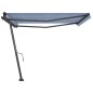 vidaXL Toldo de pie retráctil manual azul y blanco 450x300 cm vidaXL Toldo de pie retráctil manual azul y blanco 450x300 cm