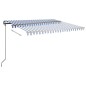 vidaXL Toldo de pie retráctil manual azul y blanco 450x300 cm vidaXL Toldo de pie retráctil manual azul y blanco 450x300 cm