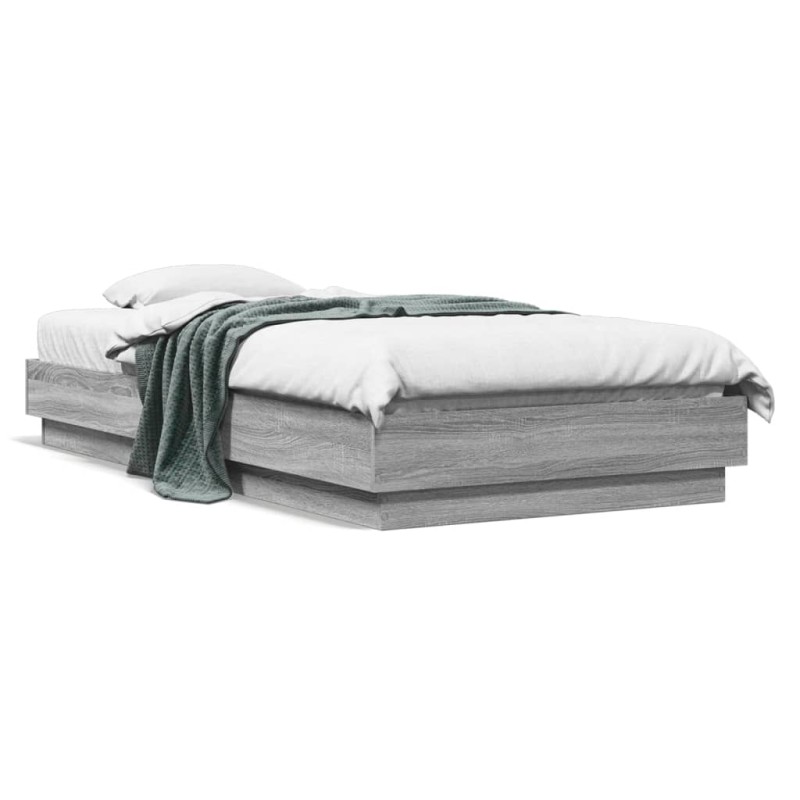 vidaXL Estructura de cama madera de ingeniería gris Sonoma 90x190 cm vidaXL Estructura de cama madera de ingeniería gris Sonoma 90x190 cm