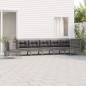 vidaXL Set de muebles de jardín 7 pzas y cojines ratán sintético gris vidaXL Set de muebles de jardín 7 pzas y cojines ratán sintético gris