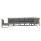 vidaXL Set de muebles de jardín 7 pzas y cojines ratán sintético gris vidaXL Set de muebles de jardín 7 pzas y cojines ratán sintético gris