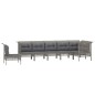 vidaXL Set de muebles de jardín 7 pzas y cojines ratán sintético gris vidaXL Set de muebles de jardín 7 pzas y cojines ratán sintético gris