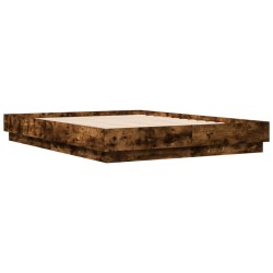 vidaXL Estructura de cama madera de ingeniería roble ahumado 140x190cm