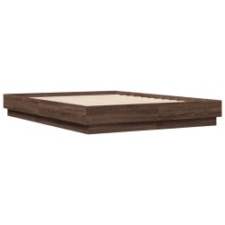 vidaXL Estructura de cama madera de ingeniería marrón roble 140x190 cm