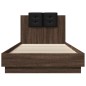 vidaXL Cama con cabecero madera de ingeniería marrón roble 90x200 cm vidaXL Cama con cabecero madera de ingeniería marrón roble 90x200 cm