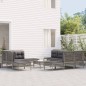 vidaXL Set de muebles de jardín 10 pzas y cojines ratán sintético gris