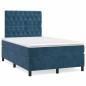 vidaXL Cama box spring colchón y LED terciopelo azul oscuro 120x190 cm vidaXL Cama box spring colchón y LED terciopelo azul oscuro 120x190 cm