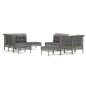 vidaXL Set de muebles de jardín 10 pzas y cojines ratán sintético gris