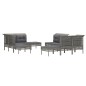 vidaXL Set de muebles de jardín 10 pzas y cojines ratán sintético gris