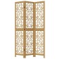 vidaXL Biombo separador de 3 paneles madera maciza paulownia marrón vidaXL Biombo separador de 3 paneles madera maciza paulownia marrón