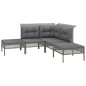 vidaXL Set de muebles de jardín 10 pzas y cojines ratán sintético gris