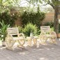 vidaXL Juego de muebles de jardín 3 piezas madera maciza de abeto vidaXL Juego de muebles de jardín 3 piezas madera maciza de abeto