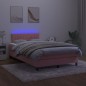 vidaXL Cama box spring con colchón y LED terciopelo rosa 120x190 cm vidaXL Cama box spring con colchón y LED terciopelo rosa 120x190 cm