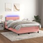 vidaXL Cama box spring con colchón y LED terciopelo rosa 120x190 cm vidaXL Cama box spring con colchón y LED terciopelo rosa 120x190 cm