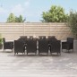 vidaXL Set de comedor jardín 11 pzas con cojines ratán sintético negro