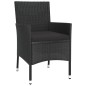 vidaXL Set de comedor jardín 11 pzas con cojines ratán sintético negro