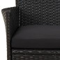 vidaXL Set de comedor jardín 11 pzas con cojines ratán sintético negro