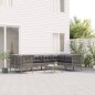vidaXL Set de muebles de jardín 9 pzas y cojines ratán sintético gris vidaXL Set de muebles de jardín 9 pzas y cojines ratán sintético gris
