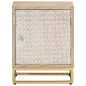 vidaXL Mesita de noche madera maciza de mango y hierro 40x30x50 cm