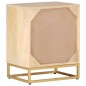 vidaXL Mesita de noche madera maciza de mango y hierro 40x30x50 cm