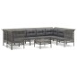 vidaXL Set de muebles de jardín 9 pzas y cojines ratán sintético gris vidaXL Set de muebles de jardín 9 pzas y cojines ratán sintético gris