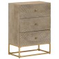 vidaXL Cómoda madera maciza de mango y hierro 55x30x76 cm vidaXL Cómoda madera maciza de mango y hierro 55x30x76 cm