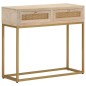 vidaXL Mesa consola madera maciza de mango y hierro 90x30x76 cm