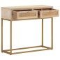 vidaXL Mesa consola madera maciza de mango y hierro 90x30x76 cm