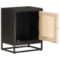 vidaXL Mesita de noche madera maciza mango y hierro negro 40x30x50 cm vidaXL Mesita de noche madera maciza mango y hierro negro 40x30x50 cm